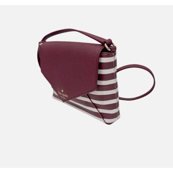 Kate Spade STORYBOOK Fairmount square burgundy/white crossbody EUC - Picture 2 of 10